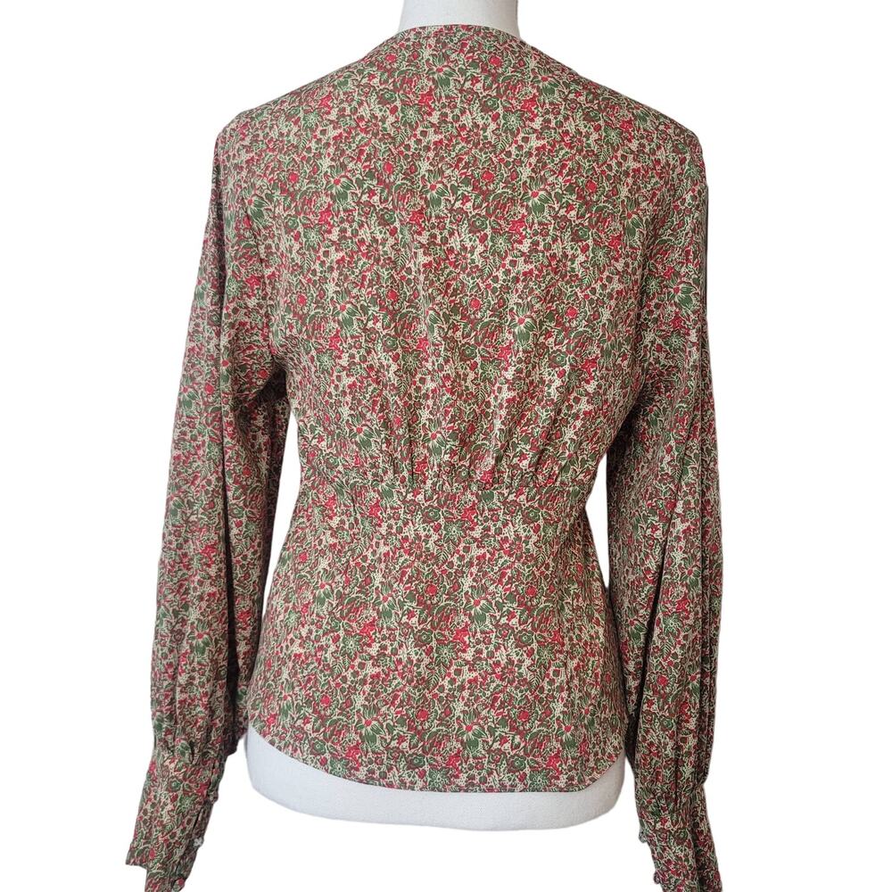 Topshop Cottagecore Floral Button Front Indie Boho Top Size 6 - Picture 3 of 6